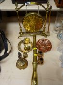 Parcel of decorative brassware including a gong