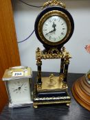 French pendulum mantel clock and a reproduction carriage clock