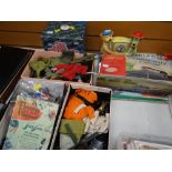Parcel of various Action Man clothing & accessories, Deetail toy soldiers, a vintage Plaston model