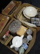 Four boxes of mixed china & glassware