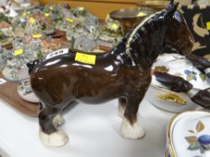 A Beswick standing brown shire horse