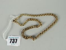 9ct gold box link chain, approx. 20grams