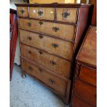 A nineteenth century chest of four long & three short drawers (distressed)