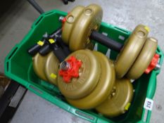 A set of exercise weights