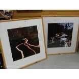 Two large framed cyber chrome photographs by MICHAEL WATTS