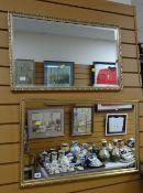 Two modern gilt framed wall mirrors