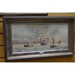 A framed oil on board of a maritime scene, signed D M LEWIS, dated '81