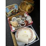 Approx. ten boxes of various china & glassware, plates, wicker baskets etc (proceeds to go to Breast