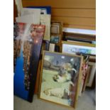 A large parcel of various furnishing prints & mirrors