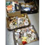 A quantity of china ornaments, glassware, books etc