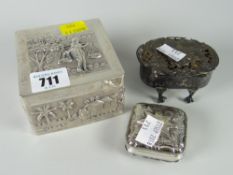 Three items of continental silver, one marked 900