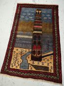 A Baluchi pictorial rug, 128 x 82cms
