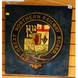 Painted on board coat of arms for the Great Northern Railway Board