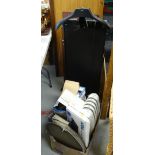 Two Corby trouser presses & a box of mixed items