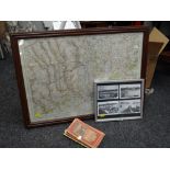 Ordnance survey maps, framed ordnance survey map & reproduction Barry postcards