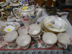 A quantity of Shelley 'Bouquet' coffee ware together with a parcel of Tuscan china teaware
