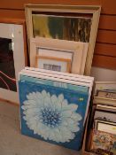 A parcel of modern furnishing prints etc