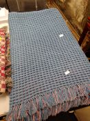 A blue & pink honeycomb blanket