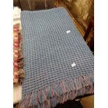 A blue & pink honeycomb blanket