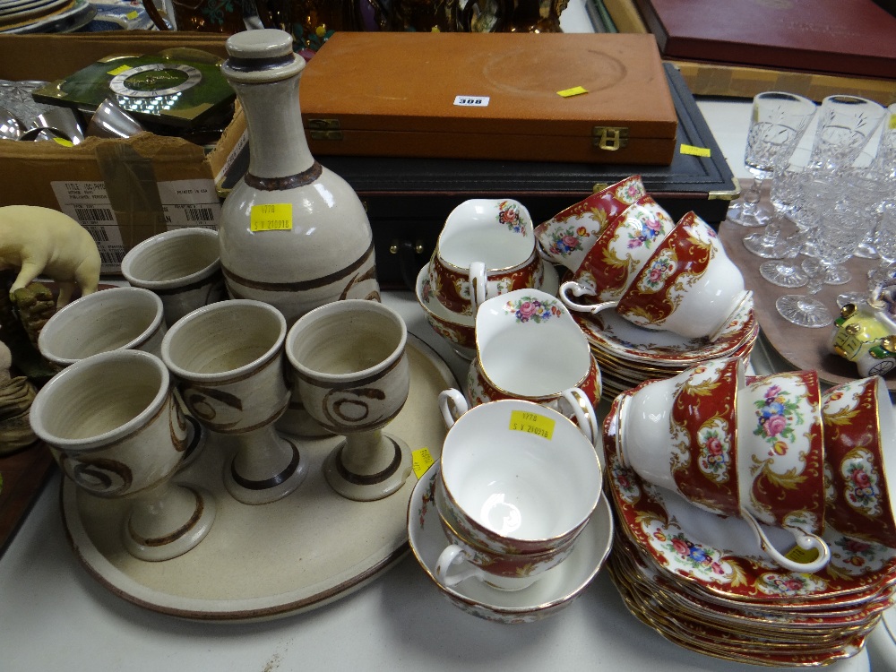 A quantity of Royal Standard Lady Fair teaware & a Welsh stoneware liquor set