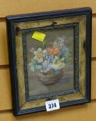 A small framed pastel of a still life flowers in a bowl by MARGUERITE HOWARTH (SWA), signed