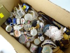 Parcel of miniature china cup saucers & ornaments