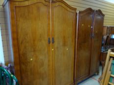 A good vintage bedroom suite comprising two double wardrobes, pair of bedside tables & a kidney