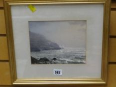 Framed watercolour 'Evening at Burrow Holmes', by GARETH C THOMAS, dated 1985