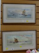 Pair of marine watercolours, signed W STEWART