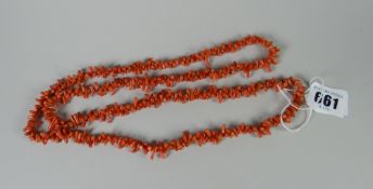 A pink coral necklace