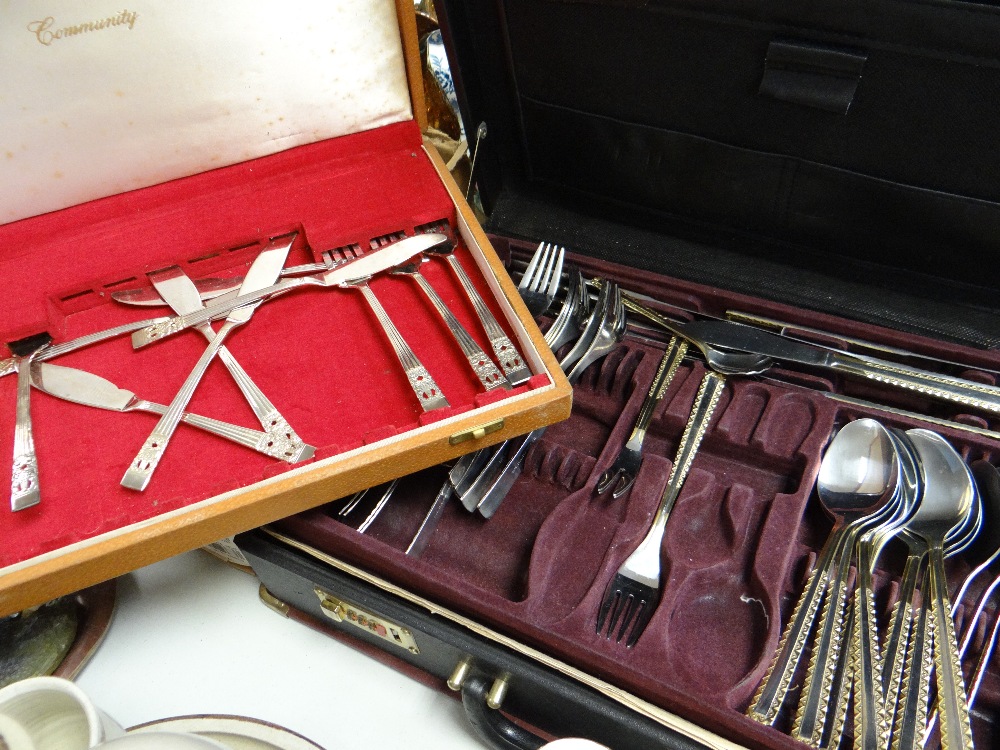 A cased part-set of cutlery & another