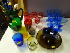 Parcel of modern coloured glass