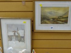 Framed watercolour by KEITH BURTONSHORE entitled verso 'In the Scottish Highlands'