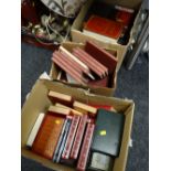 Three boxes of mainly hardback books, novels etc