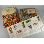 A parcel of vintage Brooke Bond picture cards including British costume, flags of the world, British