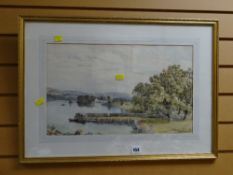 Framed watercolour 'On the Tamar', signed PHILLIP MITCHELL RI