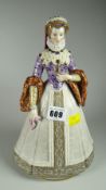 Continental porcelain figure of Elizabeth of Austria, wife of Charles IX