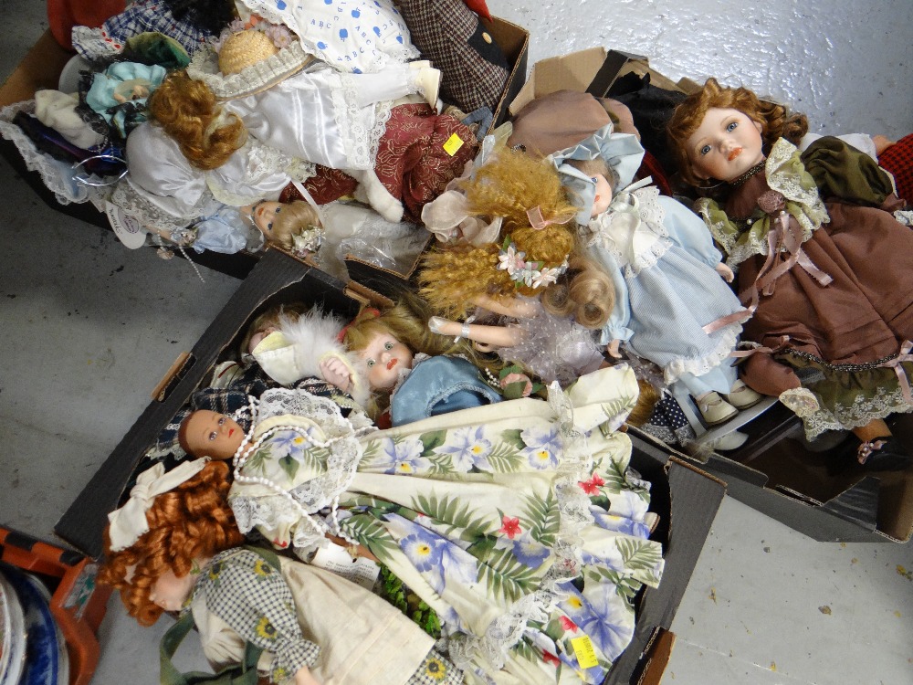A quantity of collector's dolls