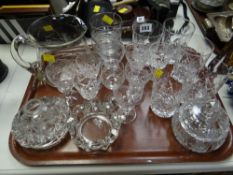 A parcel of drinking glasses & other cut glass