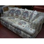 Modern floral upholstered settee