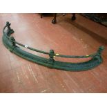 Victorian cast iron curved fender