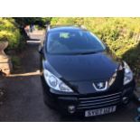 Peugeot 307 SW estate car, diesel, 1560cc, black, registration number SY07 UZT, MOT October 2018