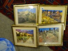 Set of four gilt framed prints of Italian scenes