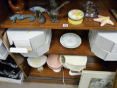 Dartmouth vase, other ornamental items, modern dinnerware, table lamps etc