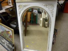 'Shabby Chic' curved top bevelled wall mirror