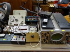 Large Solatron oscilloscope along with other associated electrical equipment E/T