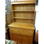 Modern oak dresser with two drawers over two base cupboards