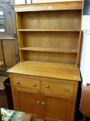 Modern oak dresser with two drawers over two base cupboards