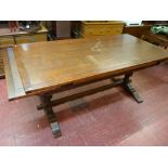Large draw leaf refectory dining table by Old Charm