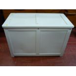 White painted wooden linen box